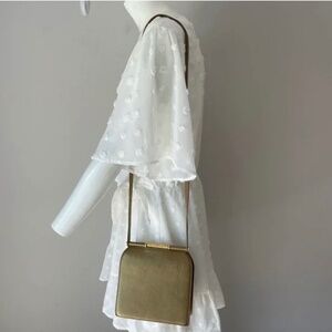 RODO Vintage Leather Shoulder Bag Handbag Clutch Purse Antique Gold